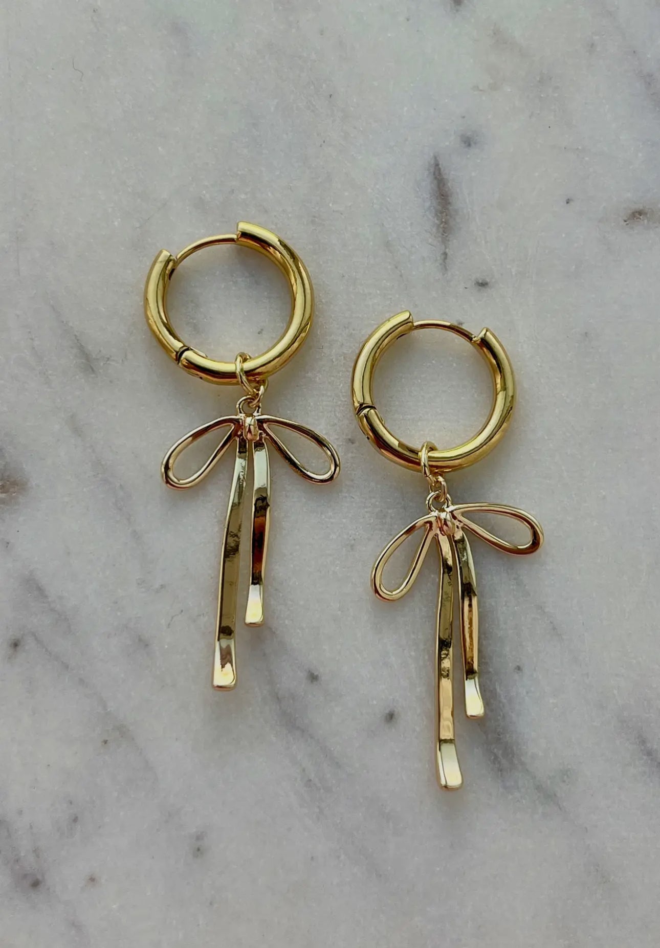 π Tied with a Bow Gold-Filled Hoops π