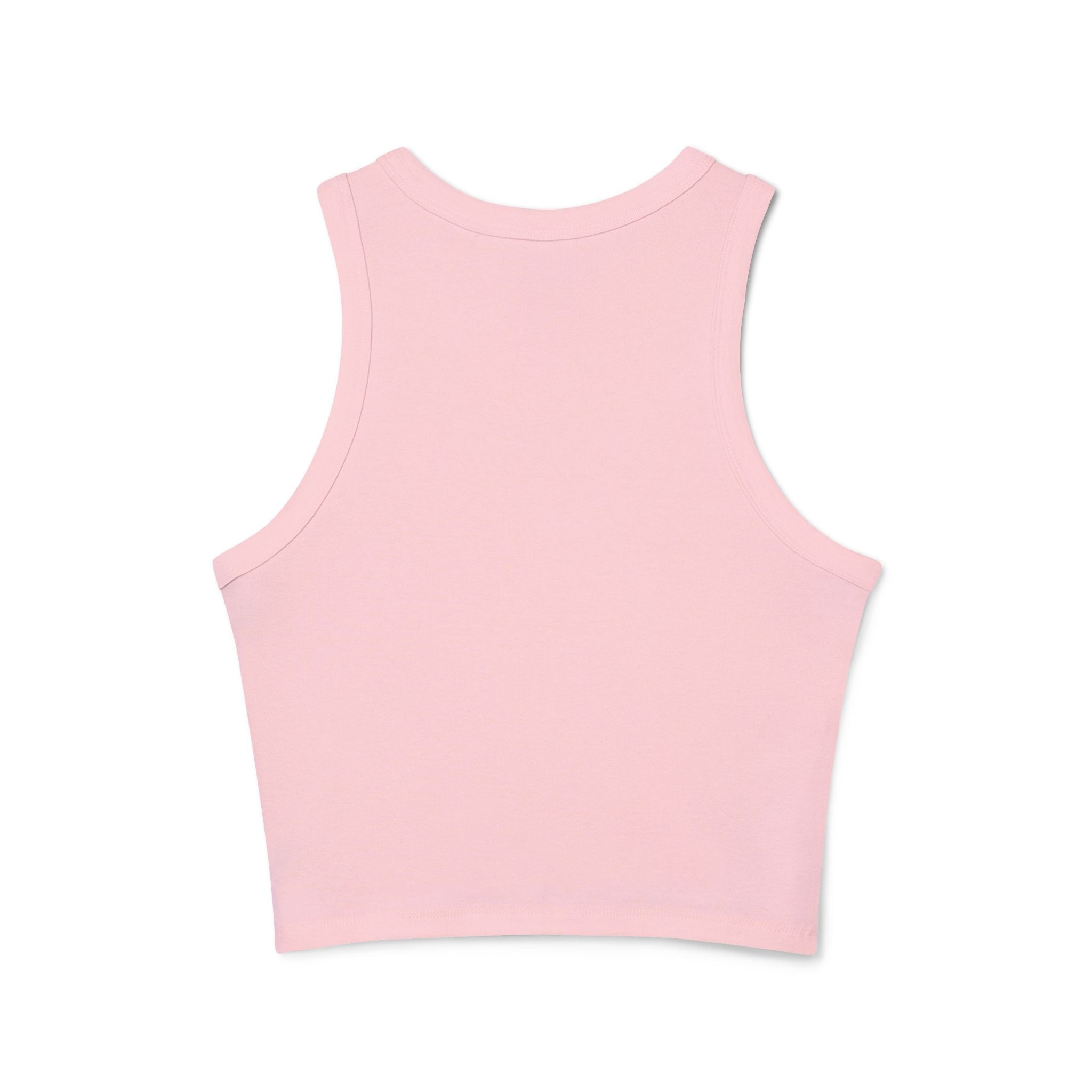 Peach by Pilates Women's Micro Rib Racer Tank Top - Stylish Workout Tee