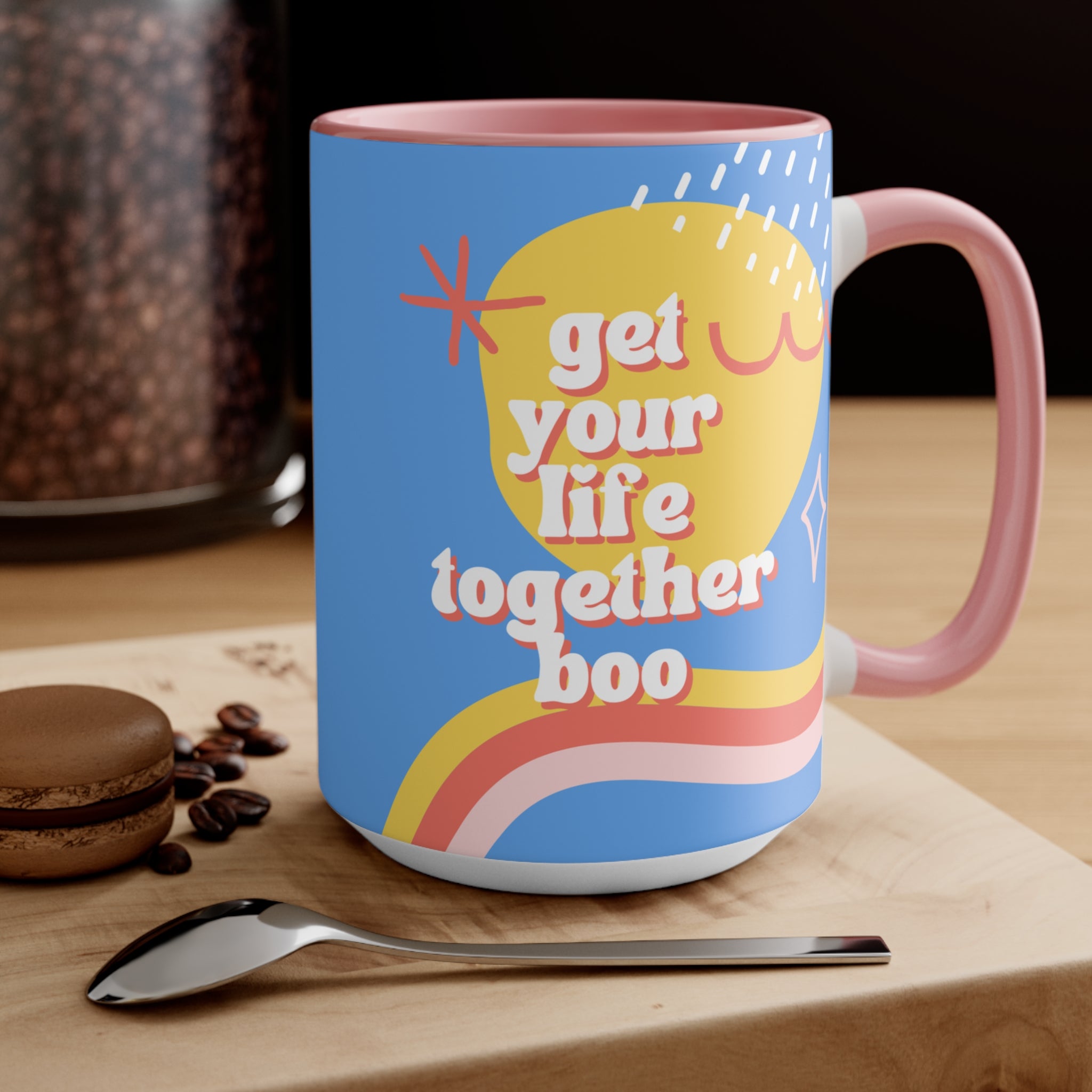 Get Your Life Together Boo Accent Mug | Colorful happy coffee mug | Cody Rigsby Quotes