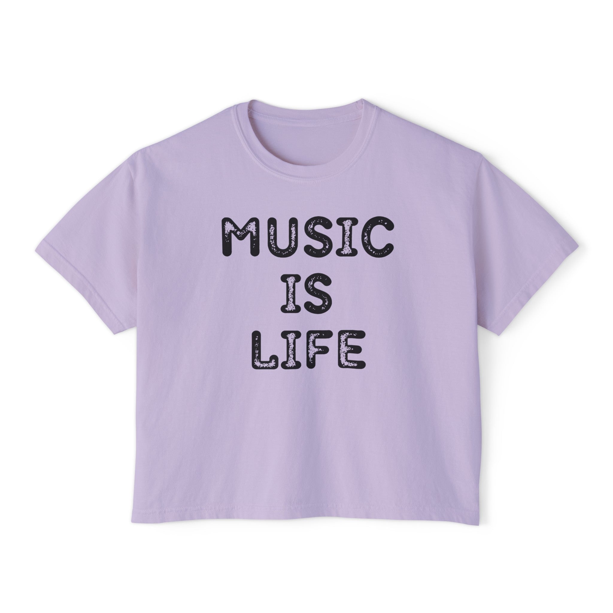 Music Is Life Women's Boxy Crop Tee