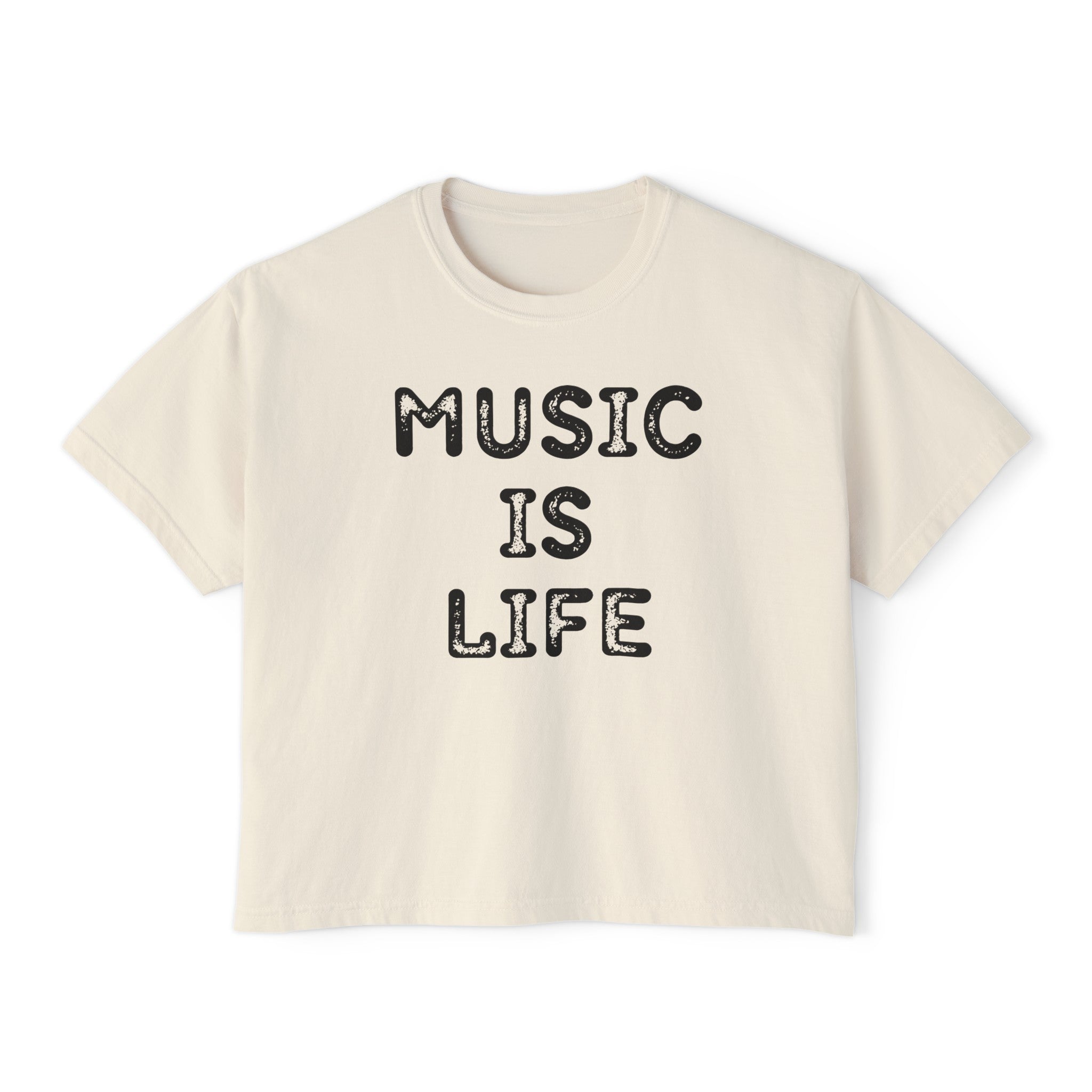 Music Is Life Women's Boxy Crop Tee