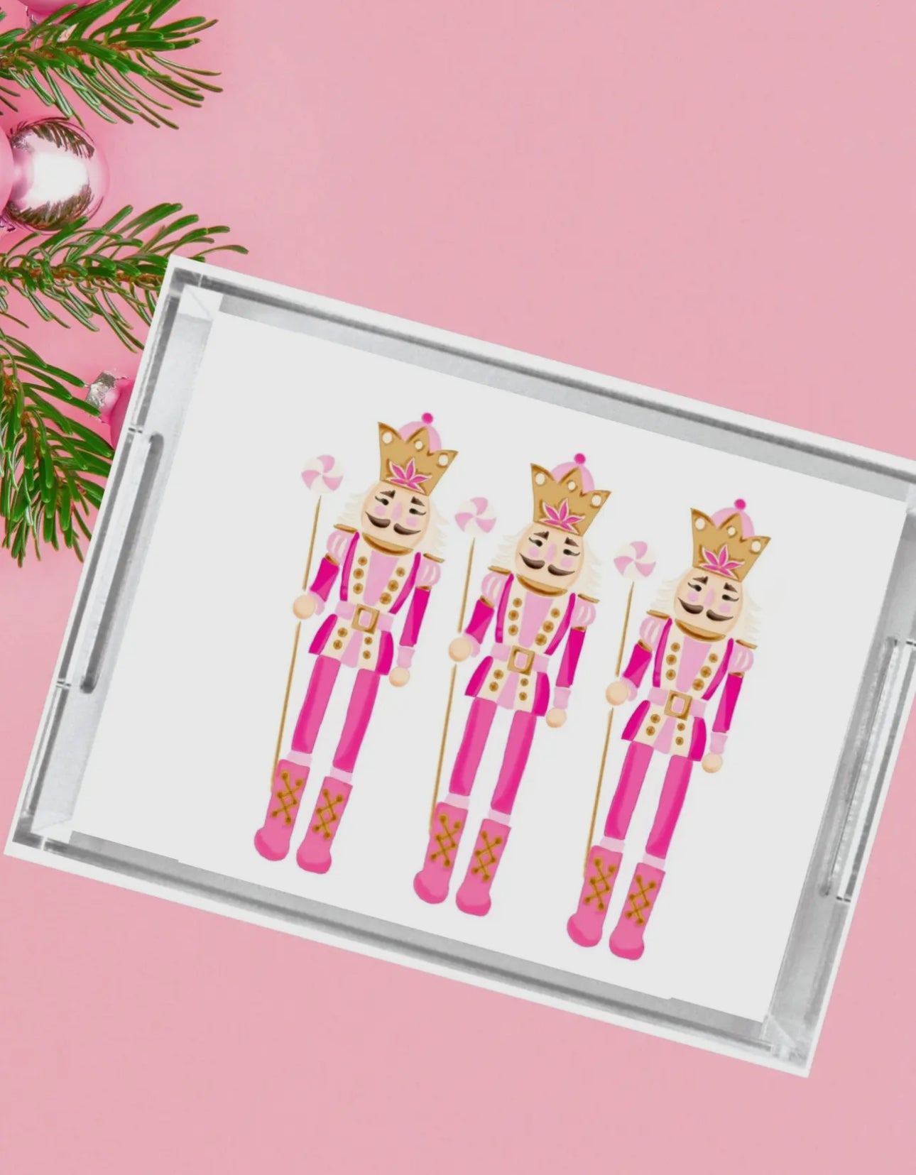 🎀Pink Nutcracker Acrylic Serving Tray🎀