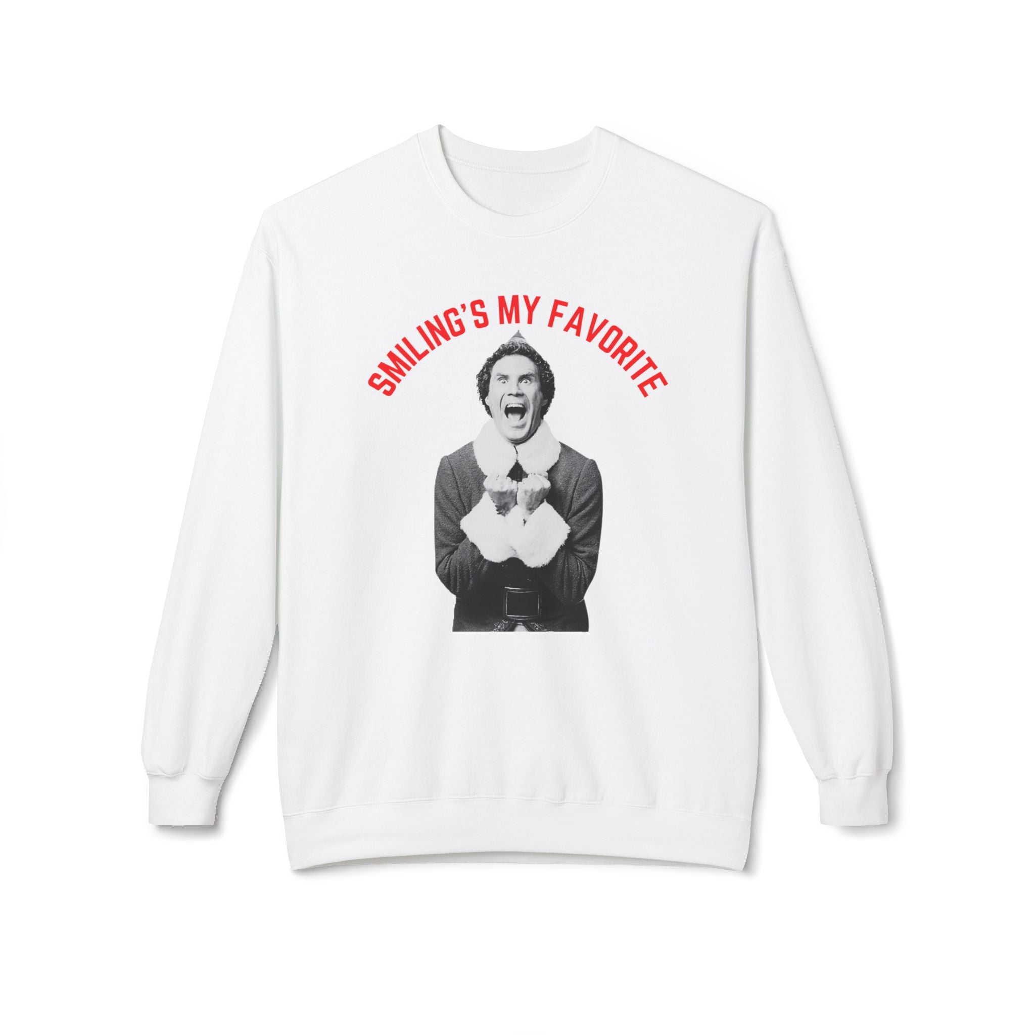 Smilings My Favorite Buddy The Elf  Fleece Crewneck Sweatshirt