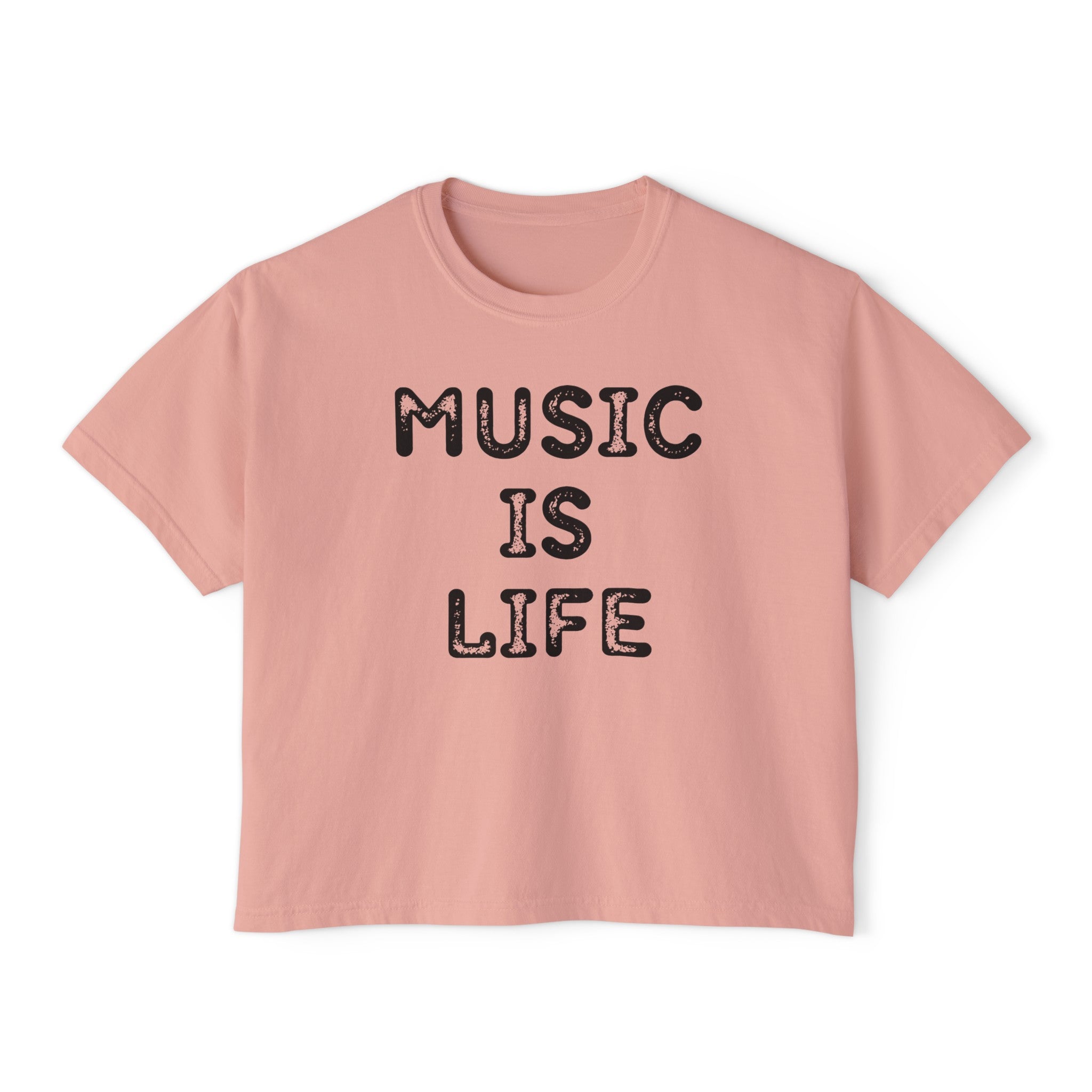 Music Is Life Women's Boxy Crop Tee