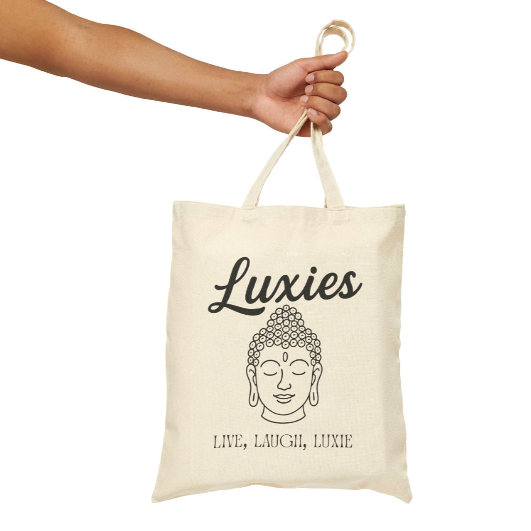 Live Laugh Luxie Cotton Canvas Tote Bag - Eco-Friendly Shopping & Daily Use