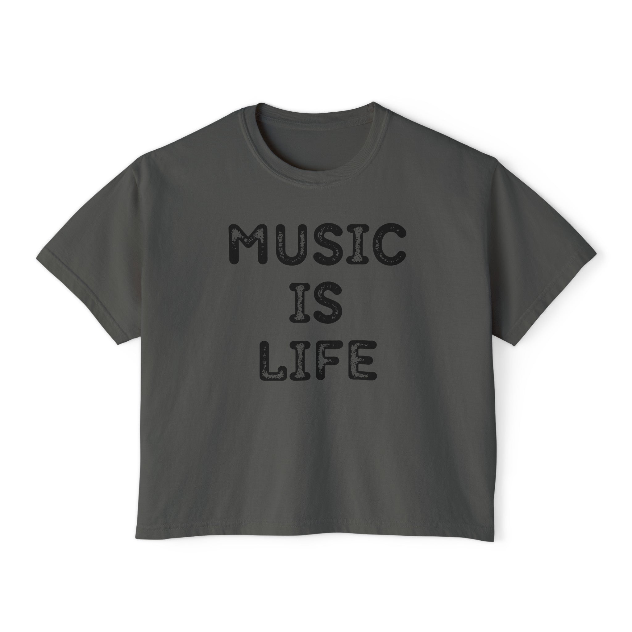 Music Is Life Women's Boxy Crop Tee