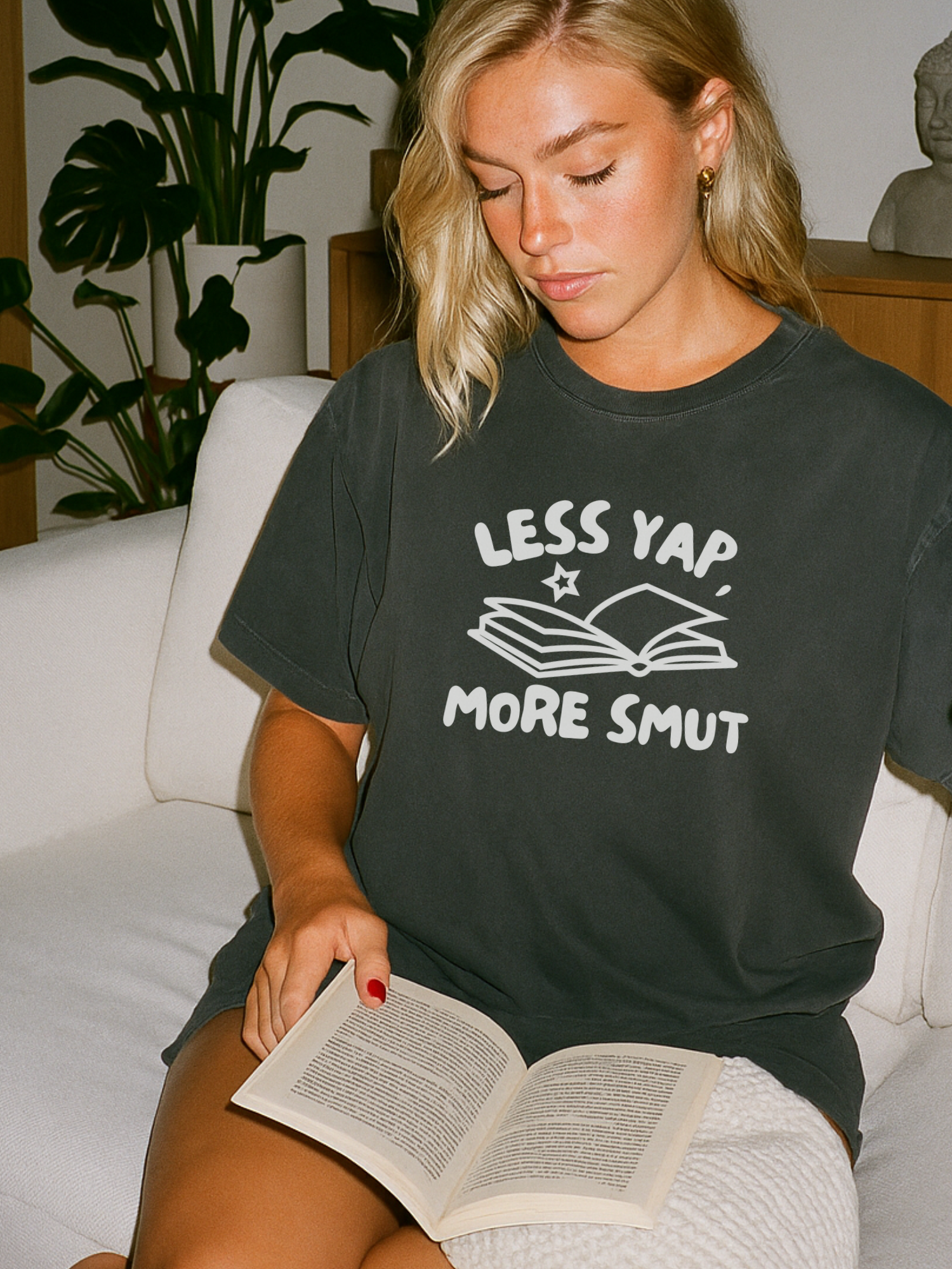 Less Yap, More Smut Unisex Garment-Dyed T-Shirt
